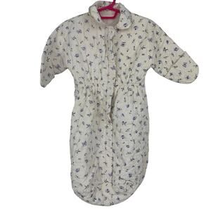 Vintage Baby Blanket Winter Swaddle Full Zip One Piece Outerwear with Bonnet Hat